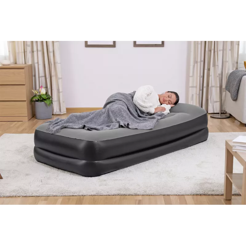 Najlepszy materac powietrzny Tritech Twin z wbudowaną pompką AC i powłoką antybakteryjną 1,91 m x 97 cm x 46 cm