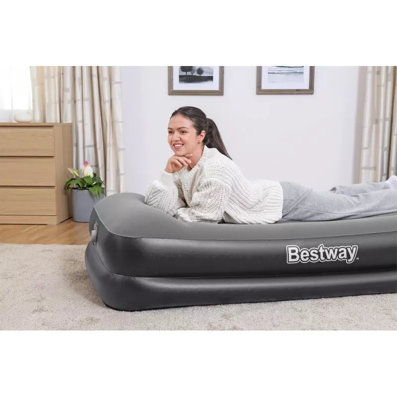 Najlepszy materac powietrzny Tritech Twin z wbudowaną pompką AC i powłoką antybakteryjną 1,91 m x 97 cm x 46 cm