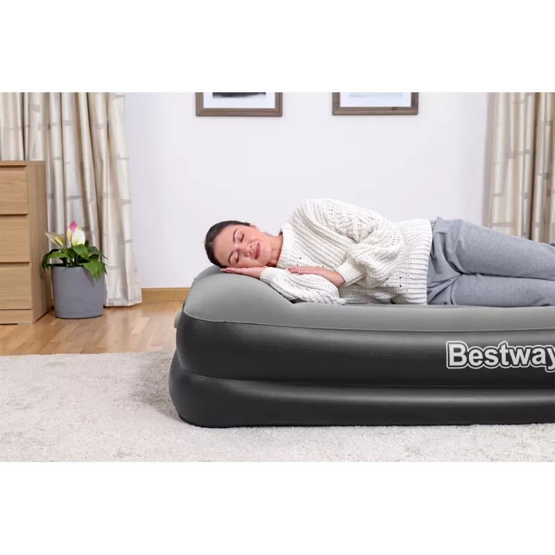 Najlepszy materac powietrzny Tritech Twin z wbudowaną pompką AC i powłoką antybakteryjną 1,91 m x 97 cm x 46 cm