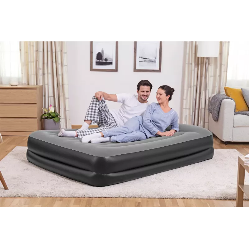 Materac powietrzny Bestway Tritech Queen z wbudowaną pompą AC i powłoką antybakteryjną 2,03 m x 1,52 m x 46 cm