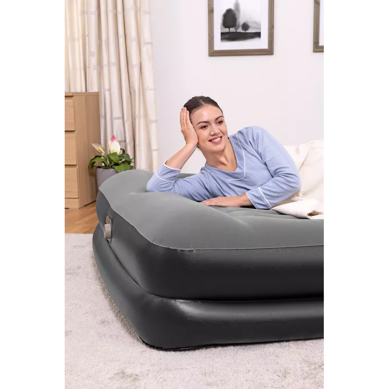 Materac powietrzny Bestway Tritech Queen z wbudowaną pompą AC i powłoką antybakteryjną 2,03 m x 1,52 m x 46 cm