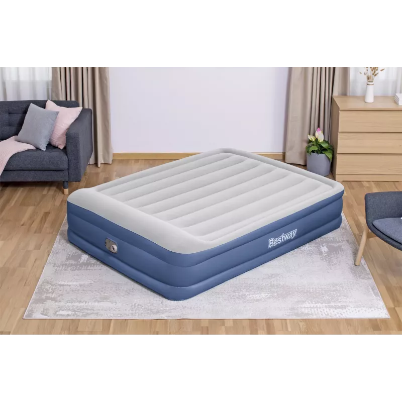 Bestway Tritech Materac powietrzny Queen z wbudowaną pompą AC i powłoką antybakteryjną 2,03 m x 1,52 m x 46 cm