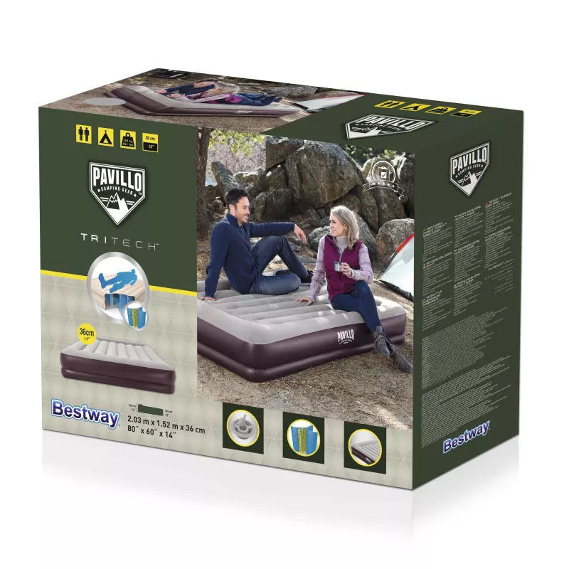 Bestway 67699 materac powietrzny Podwójny materac Brązowy, Szary Uniseks
