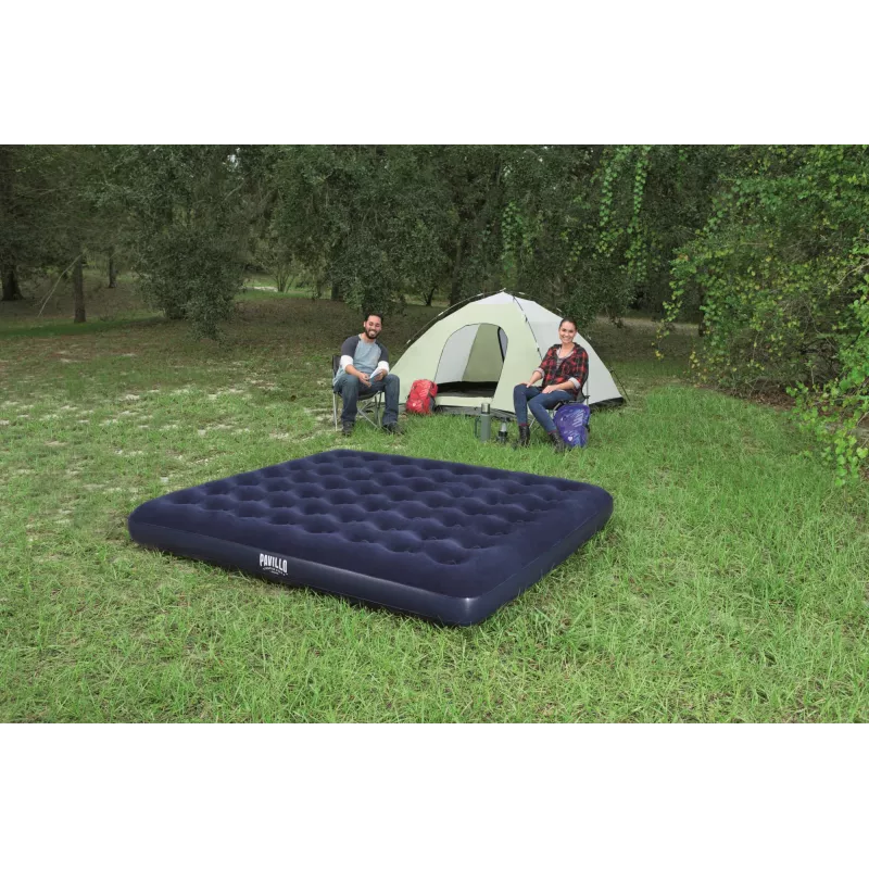 Materac dmuchany Bestway Flocked Airbed - King - 2,03 m x 1,83 m x 22 cm, materac dwuosobowy