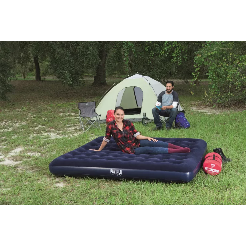 Materac dmuchany Bestway Flocked Airbed - King - 2,03 m x 1,83 m x 22 cm, materac dwuosobowy