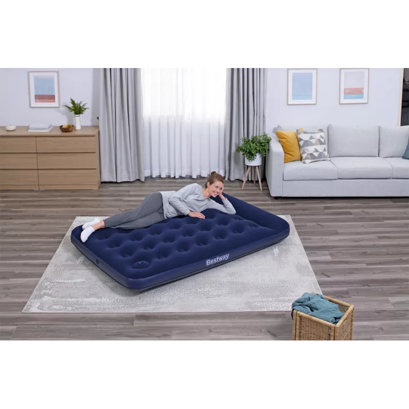 Materac powietrzny Bestway Full z wbudowaną pompką nożną 1,91 m x 1,37 m x 28 cm