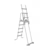 Bestway Flip & Lock Drabinka basenowa naziemna 1,32 m, drabinka, szara, metal, tworzywo sztuczne, 150 kg, 4 stopnie, EN16582