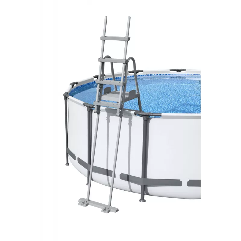 Bestway Flip & Lock Drabinka basenowa naziemna 1,32 m, drabinka, szara, metal, tworzywo sztuczne, 150 kg, 4 stopnie, EN16582