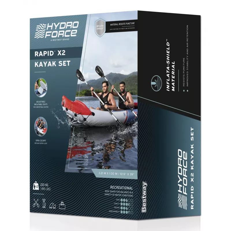 Bestway Hydro Force Rapid X2 nadmuchiwany zestaw kajakowy dla 2 osób 3,21 m