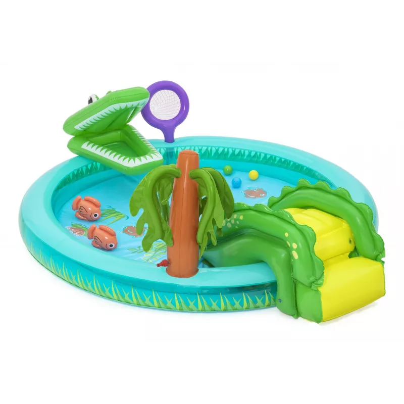 Bestway Crocodile Cove dziecięce dmuchane centrum wodne i basen 2,24 m x 1,81 m x 72 cm
