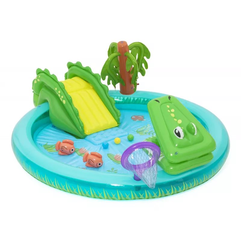 Bestway Crocodile Cove dziecięce dmuchane centrum wodne i basen 2,24 m x 1,81 m x 72 cm