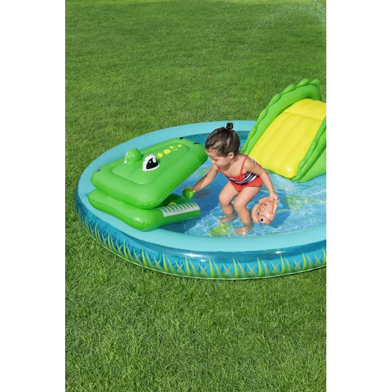 Bestway Crocodile Cove dziecięce dmuchane centrum wodne i basen 2,24 m x 1,81 m x 72 cm