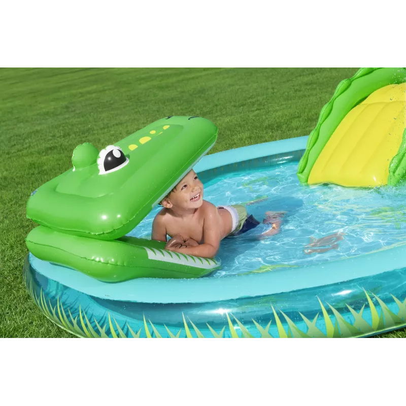 Bestway Crocodile Cove dziecięce dmuchane centrum wodne i basen 2,24 m x 1,81 m x 72 cm
