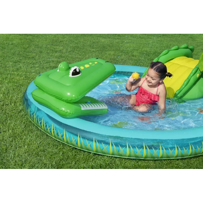 Bestway Crocodile Cove dziecięce dmuchane centrum wodne i basen 2,24 m x 1,81 m x 72 cm