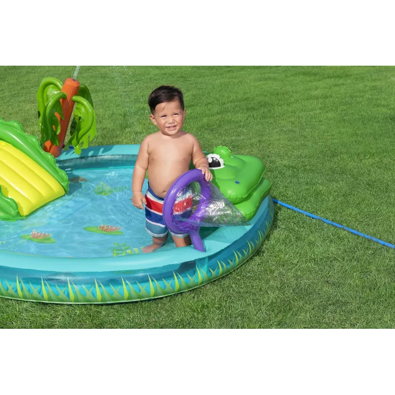 Bestway Crocodile Cove dziecięce dmuchane centrum wodne i basen 2,24 m x 1,81 m x 72 cm