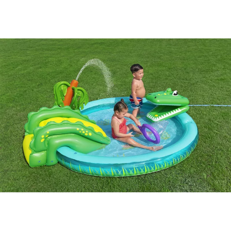 Bestway Crocodile Cove dziecięce dmuchane centrum wodne i basen 2,24 m x 1,81 m x 72 cm