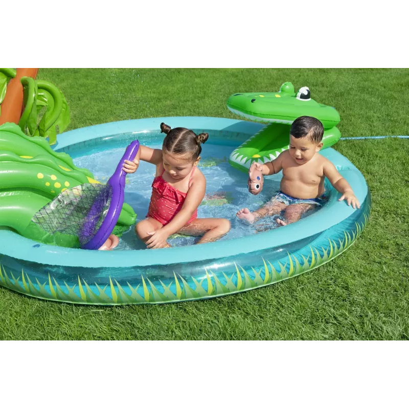 Bestway Crocodile Cove dziecięce dmuchane centrum wodne i basen 2,24 m x 1,81 m x 72 cm
