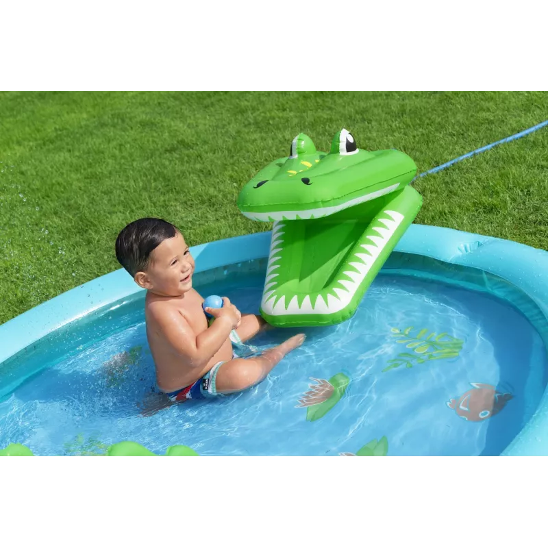 Bestway Crocodile Cove dziecięce dmuchane centrum wodne i basen 2,24 m x 1,81 m x 72 cm