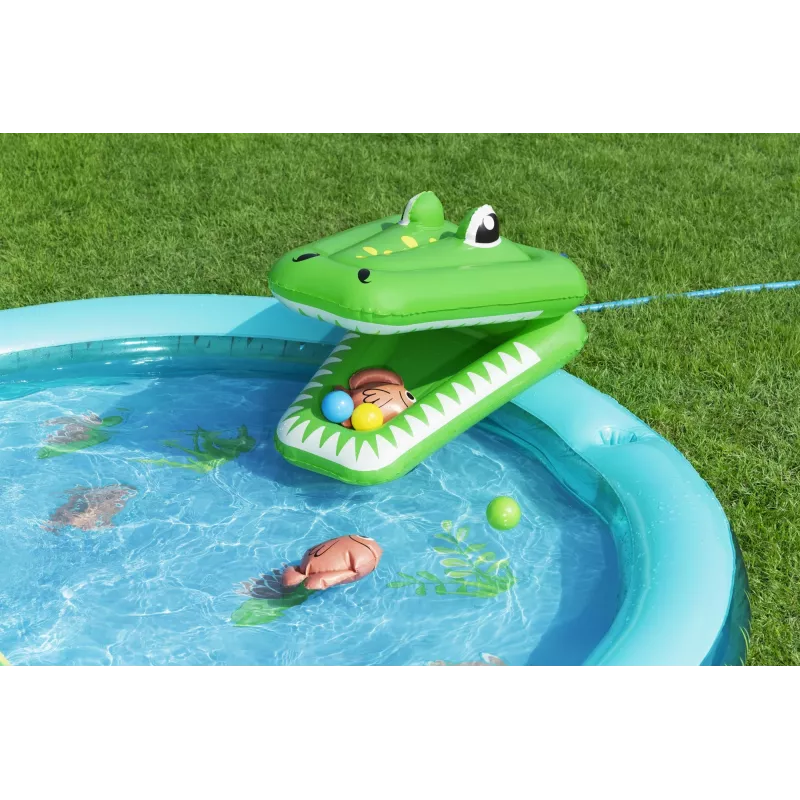 Bestway Crocodile Cove dziecięce dmuchane centrum wodne i basen 2,24 m x 1,81 m x 72 cm