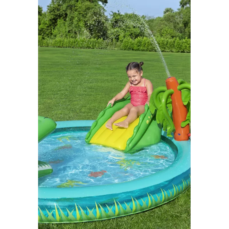Bestway Crocodile Cove dziecięce dmuchane centrum wodne i basen 2,24 m x 1,81 m x 72 cm