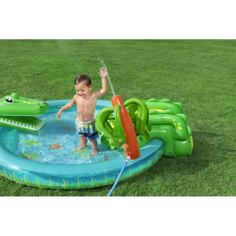 Bestway Crocodile Cove dziecięce dmuchane centrum wodne i basen 2,24 m x 1,81 m x 72 cm