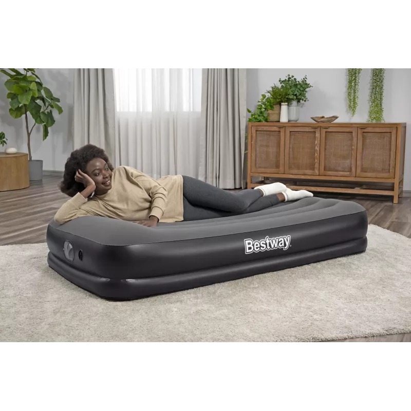 Materac powietrzny Bestway Tritech Twin z wbudowaną pompką USB 1,91 m x 97 cm x 36 cm