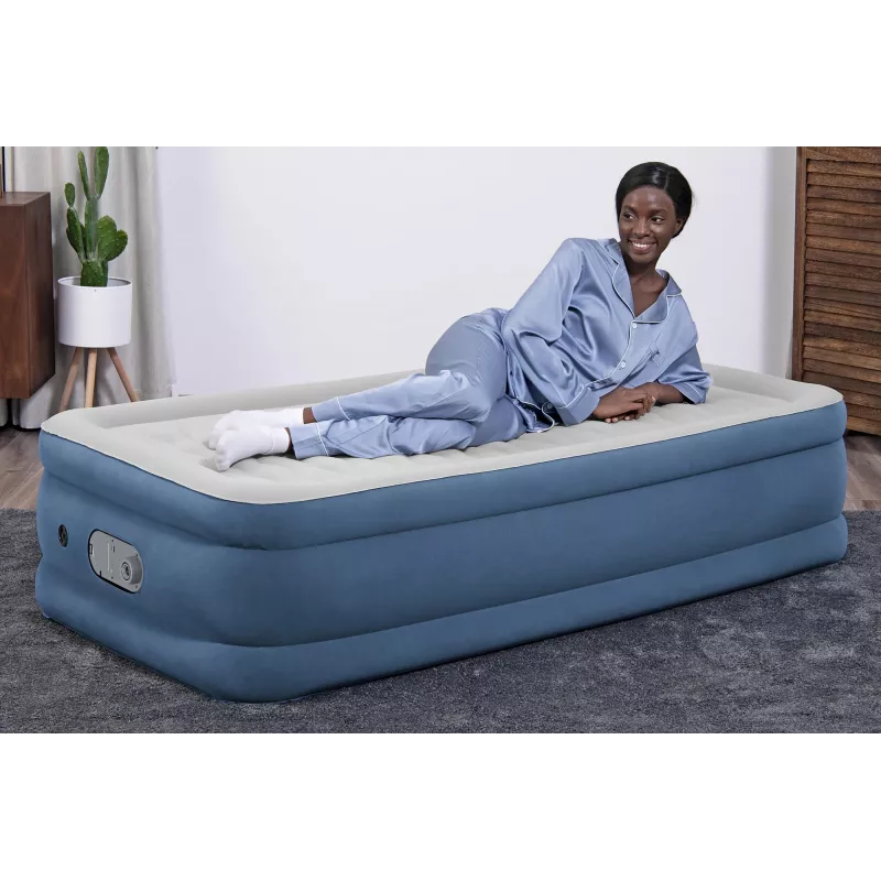 Materac powietrzny Bestway AlwayzAire Twin z wbudowaną podwójną pompą 1,91 m x 97 cm x 46 cm