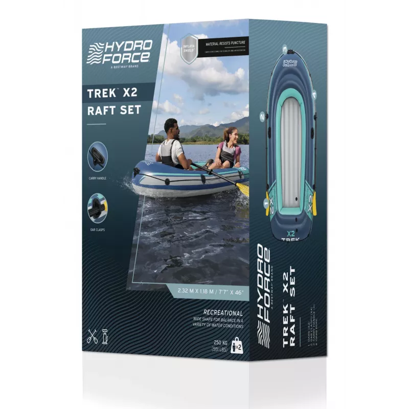 Zestaw pontonu wiosłowego Bestway Hydro Force Trek X2 dla 2 osób 2,32 m