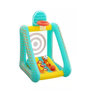Bestway Perfect Aim 3-w-1 dmuchane centrum gier ogrodowych, Dmuchane centrum zabaw, 5 lat, Polichlorek winylu (PVC), Wielokolorowy