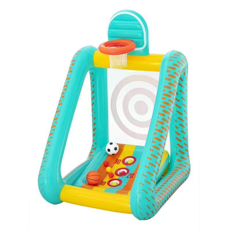 Bestway Perfect Aim 3-w-1 dmuchane centrum gier ogrodowych, Dmuchane centrum zabaw, 5 lat, Polichlorek winylu (PVC), Wielokolorowy
