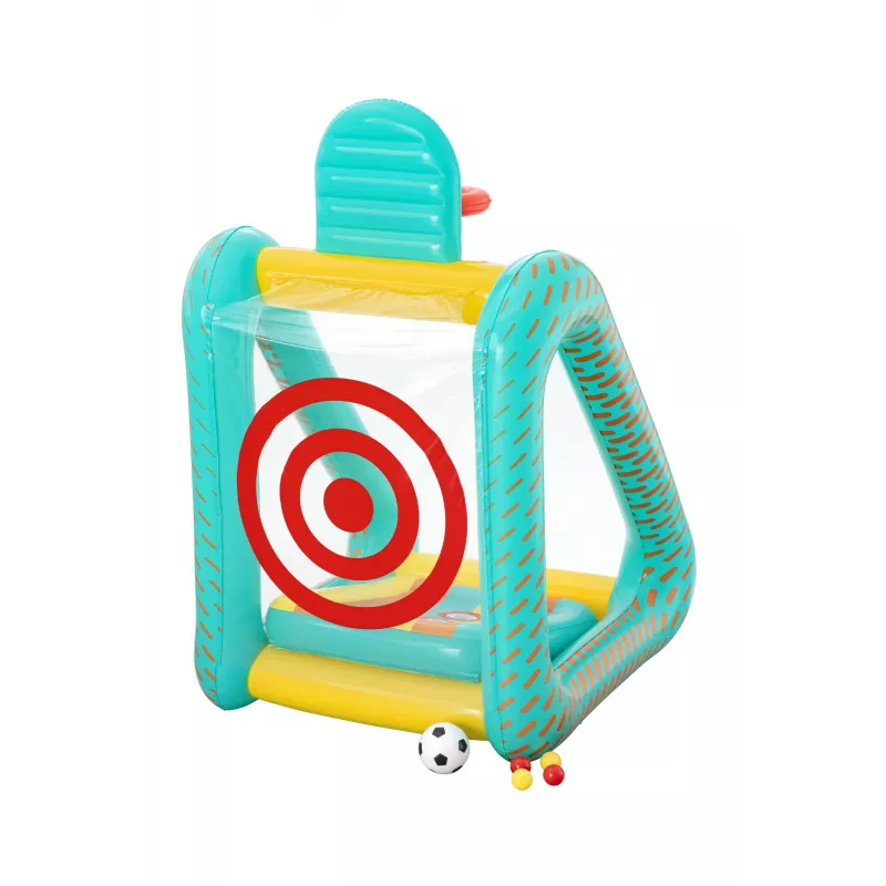 Bestway Perfect Aim 3-w-1 dmuchane centrum gier ogrodowych, Dmuchane centrum zabaw, 5 lat, Polichlorek winylu (PVC), Wielokolorowy