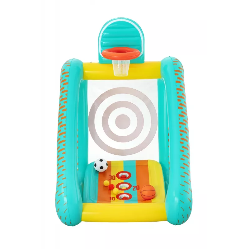 Bestway Perfect Aim 3-w-1 dmuchane centrum gier ogrodowych, Dmuchane centrum zabaw, 5 lat, Polichlorek winylu (PVC), Wielokolorowy