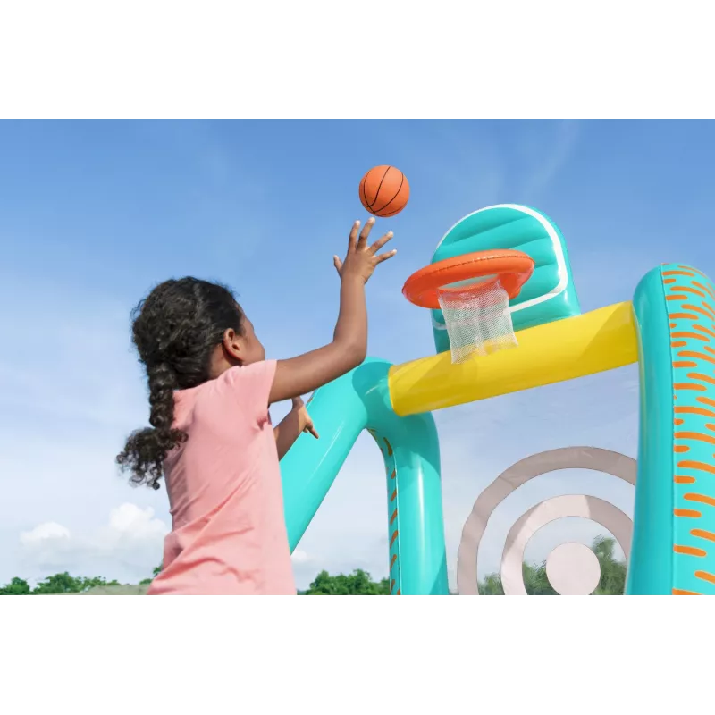 Bestway Perfect Aim 3-w-1 dmuchane centrum gier ogrodowych, Dmuchane centrum zabaw, 5 lat, Polichlorek winylu (PVC), Wielokolorowy