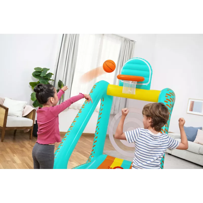 Bestway Perfect Aim 3-w-1 dmuchane centrum gier ogrodowych, Dmuchane centrum zabaw, 5 lat, Polichlorek winylu (PVC), Wielokolorowy