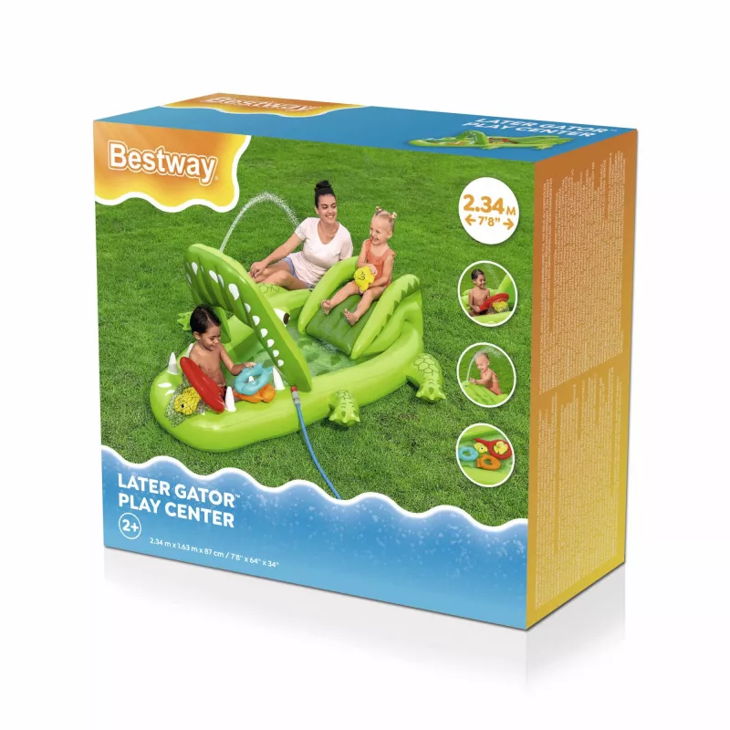 Bestway Later Gator — dmuchane centrum zabawy wodnej i basen dla dzieci 2,34 m x 1,63 m x 87 cm