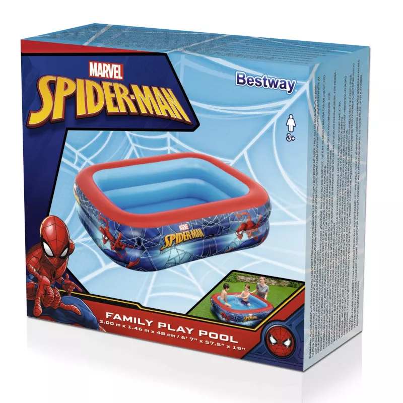 Bestway Basen do zabawy, Basen dmuchany, 450 L, Prostokątny, 6 lat, Spider-Man, Winyl