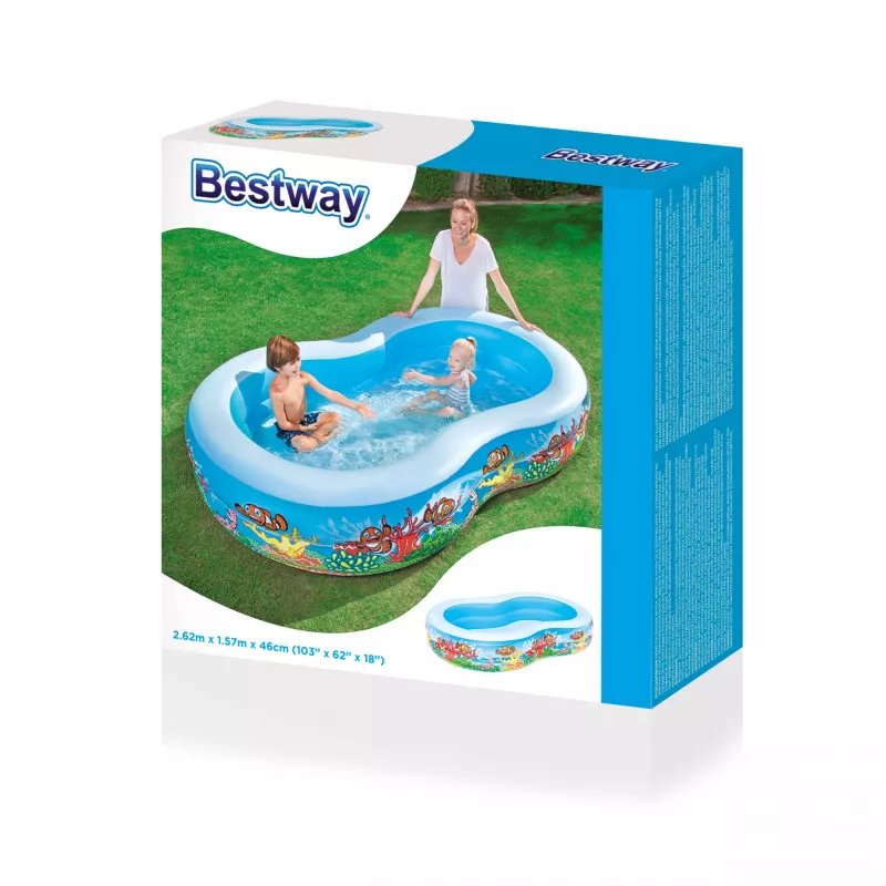 Bestway Nadmuchiwany rodzinny basen ogrodowy 2,62 m x 1,57 m x 46 cm