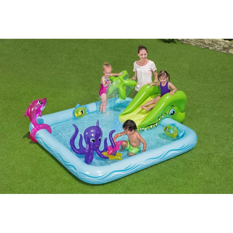 Bestway Play Center Fantastic Aquarium basen do zabawy, basen dmuchany, 308 l, kształt cyfry 8, 2 lata, winyl, wielokolorowy
