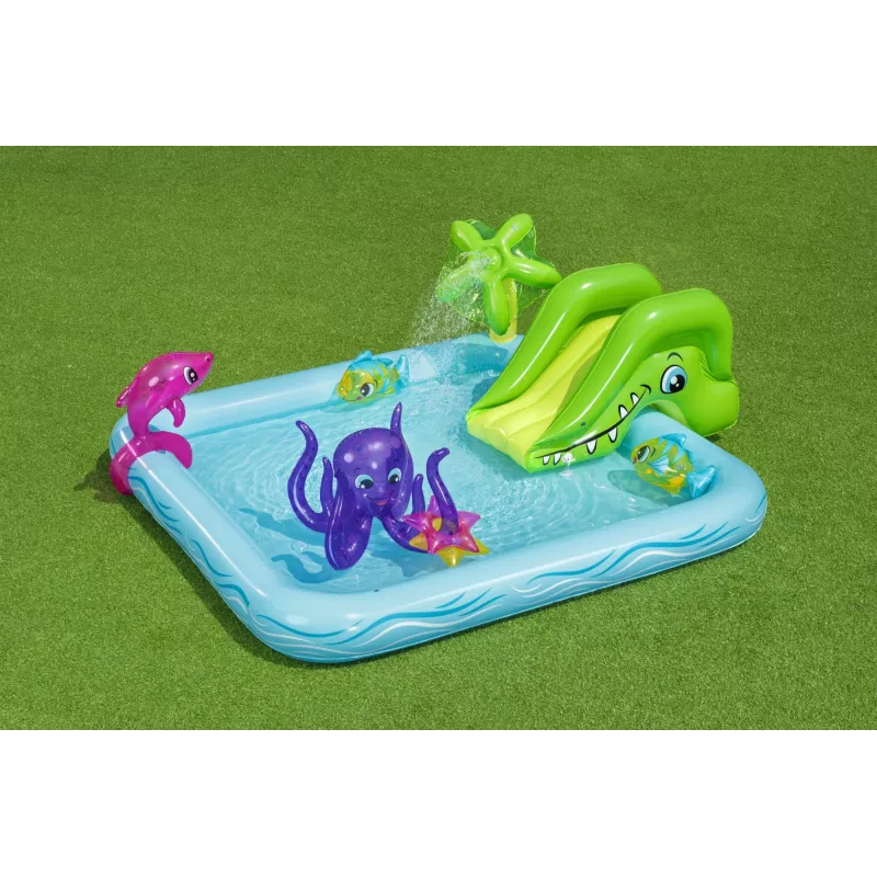 Bestway Play Center Fantastic Aquarium basen do zabawy, basen dmuchany, 308 l, kształt cyfry 8, 2 lata, winyl, wielokolorowy