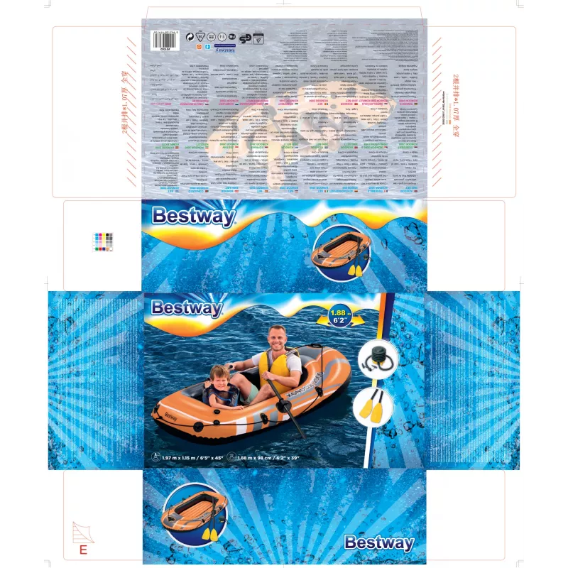 Bestway HYDRO-FORCE Ponton dmuchany – w zestawie wiosła i pompka nożna
