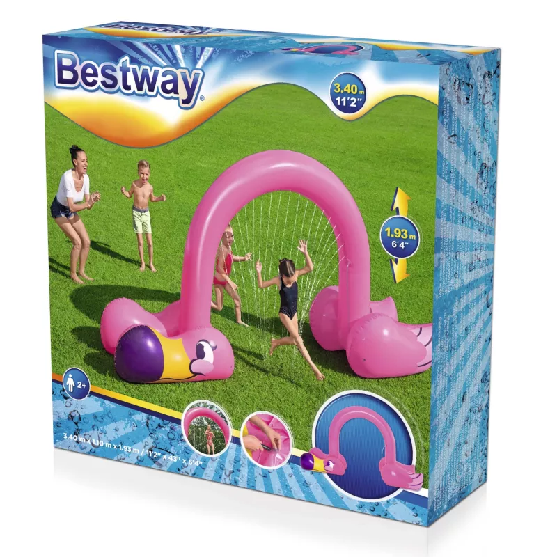 Bestway 11'2 cala x 43 cale x 6'4 cala/3,40 m x 1,10 m x 1,93 m Jumbo Flamingo Sprinkler