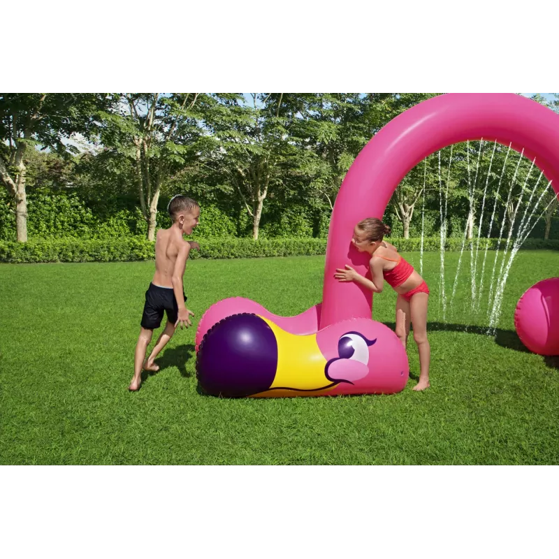 Bestway 11'2 cala x 43 cale x 6'4 cala/3,40 m x 1,10 m x 1,93 m Jumbo Flamingo Sprinkler