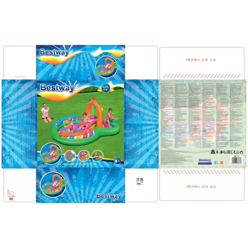 Bestway 9'8 cala x 6'3 cala x 54 cale/2,95 m x 1,90 m x 1,37 m Centrum Zabaw Sing 'n Splash