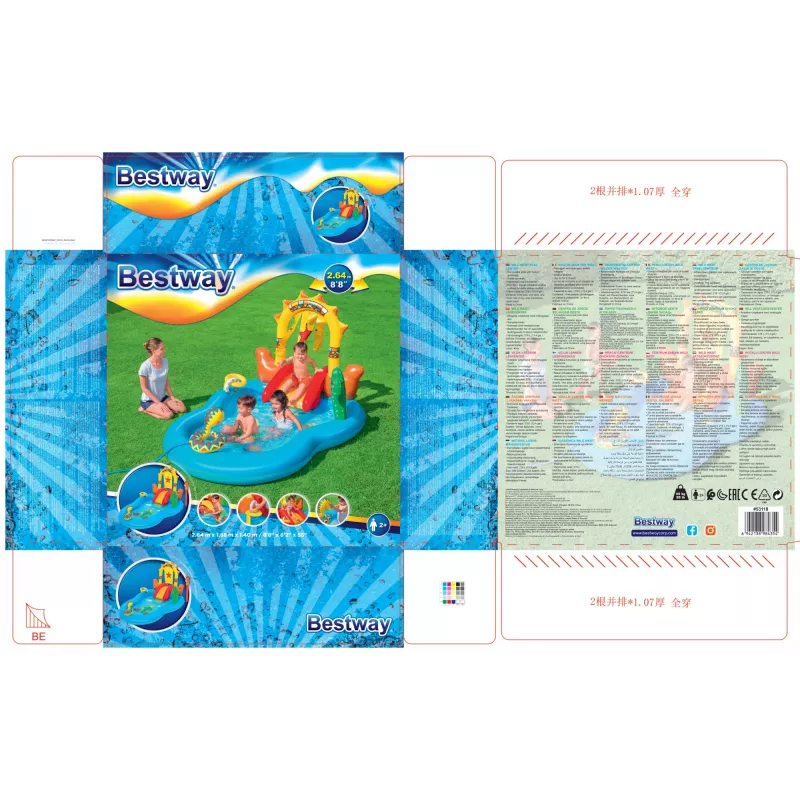 Bestway 8'8 cala x 6'2 cala x 55 cali / 2,64 m x 1,88 m x 1,40 m Centrum zabaw Dzikiego Zachodu