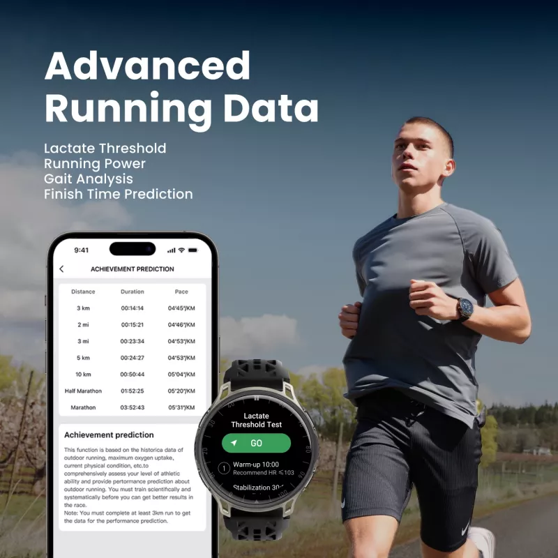 Amazfit Cheetah 2 Pro 3,35 cm (1,32 cala) AMOLED 48 mm Cyfrowy 466 x 466 pikseli Ekran dotykowy Tytan Wi-Fi