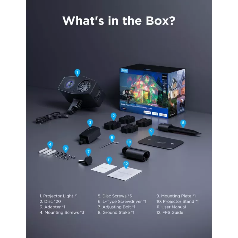 Govee H7071 Inteligentny reflektor oświetleniowy Wi-Fi/Bluetooth