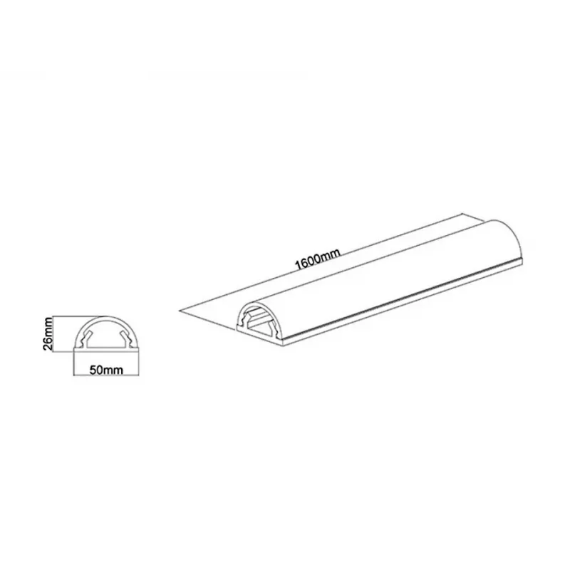 Multibrackets M Universal kabel Cover biały 50mm-W 1600-L, Biały, Aluminium, 50 mm, 1 szt., 64 mm, 1620 mm