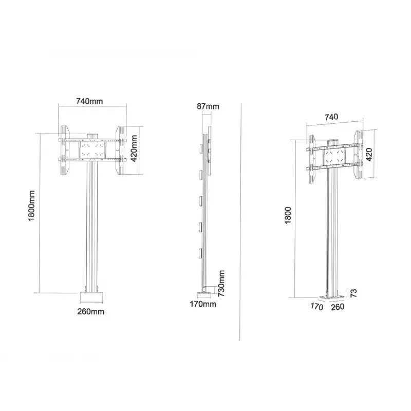 Multibrackets M Display Stand 180 Single Czarny w, Floormount