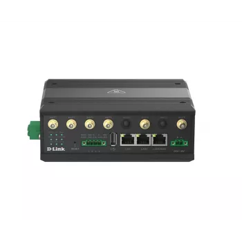 D-Link 5G IIoT Gateway, brama sieciowa komórkowa, czarny, Gigabit Ethernet, 10,100,1000 Mbit/s, 802.11a, 802.11b, 802.11g, Wi-Fi 4 (802.11n), Wi-Fi 5 (802.11ac), 300,866 Mbit/s