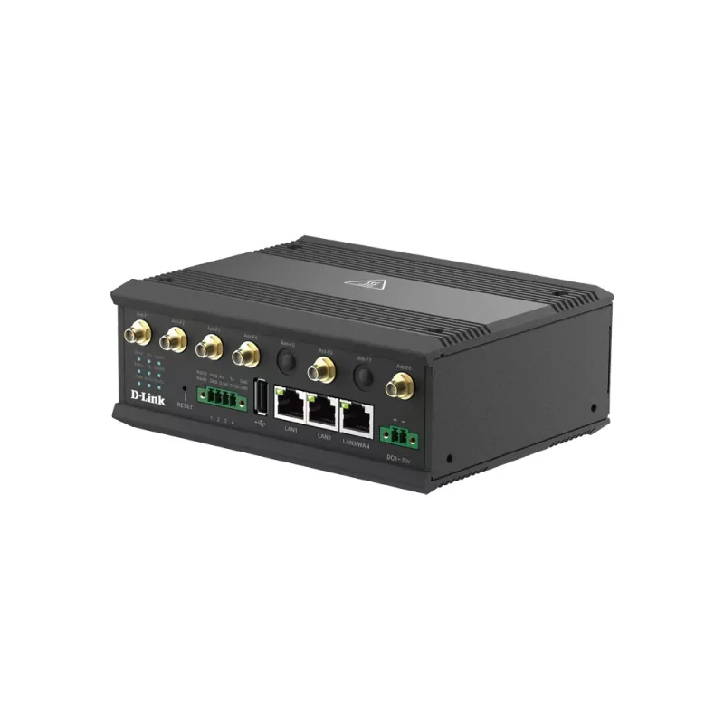 D-Link 5G IIoT Gateway, brama sieciowa komórkowa, czarny, Gigabit Ethernet, 10,100,1000 Mbit/s, 802.11a, 802.11b, 802.11g, Wi-Fi 4 (802.11n), Wi-Fi 5 (802.11ac), 300,866 Mbit/s
